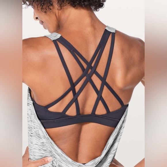 Lululemon🍋 Free To Be Serene Tank Tiger Space Dye Black White/Deep Coal Size 8 - Picture 2 of 13